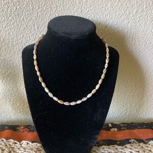 Handmade Delicate Cream Shell Bead Necklace